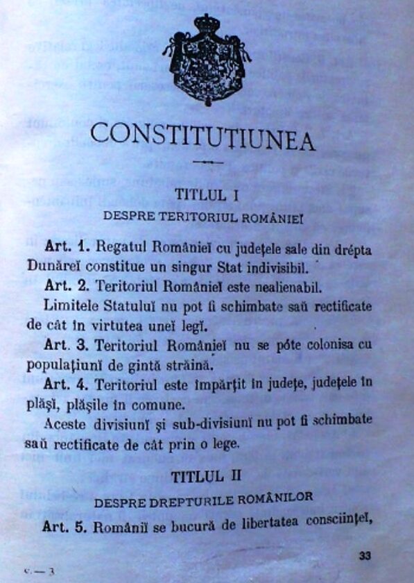 Prima constituție modernă a României